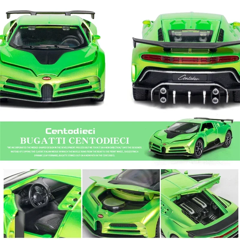 1:32 Bugatti centodieci 110th die cast alloy car model anniversary edition collectibles children's toys