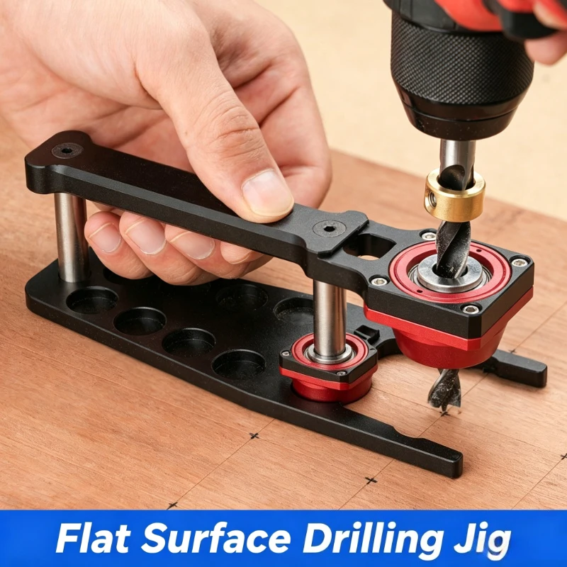 Flat Surface Drilling Jig Vertical for Drilling Locator Wood Drill Sleeves Φ6/8/10mm Aluminum Alloy Hole Jig Woodworking Tools