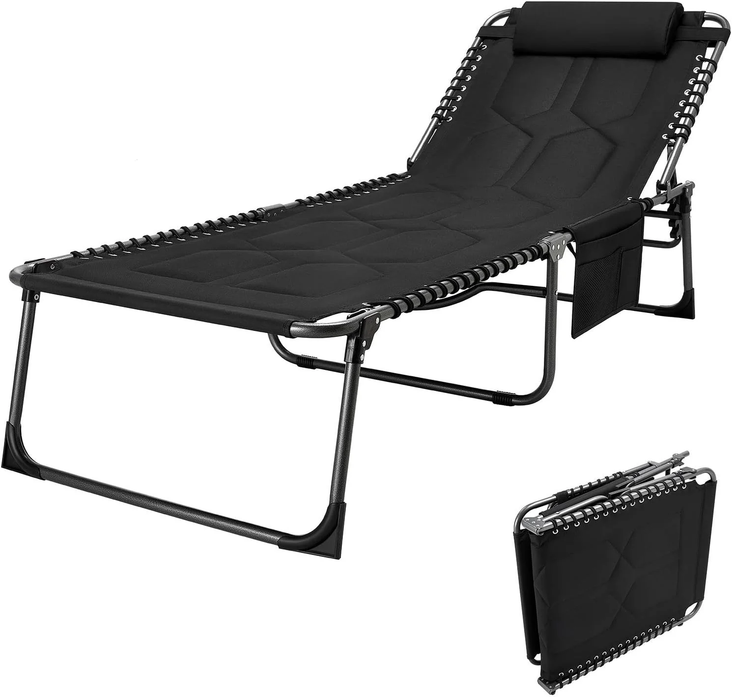 

Oversize Padded Folding Chaise Lounge Chair for Outdoor, Patio, Beach,Lawn, Sunbathing, Tanning, Pool, Lay Flat Heavy