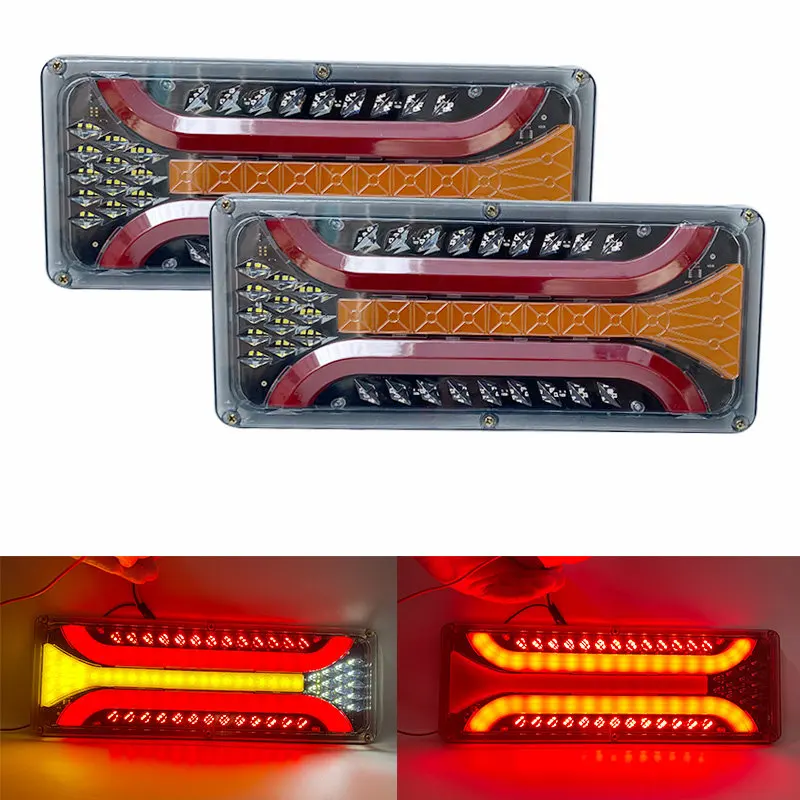 New Truck Rear Taillight guide Flow Steering Brake Reversing Traffic waterproof Led Trailer Taillights Fog Lamp Caravans UTE ATV