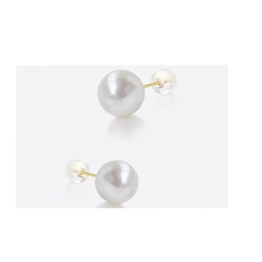 AAAA 10-11mm real natural akoya white pearl stud earrings