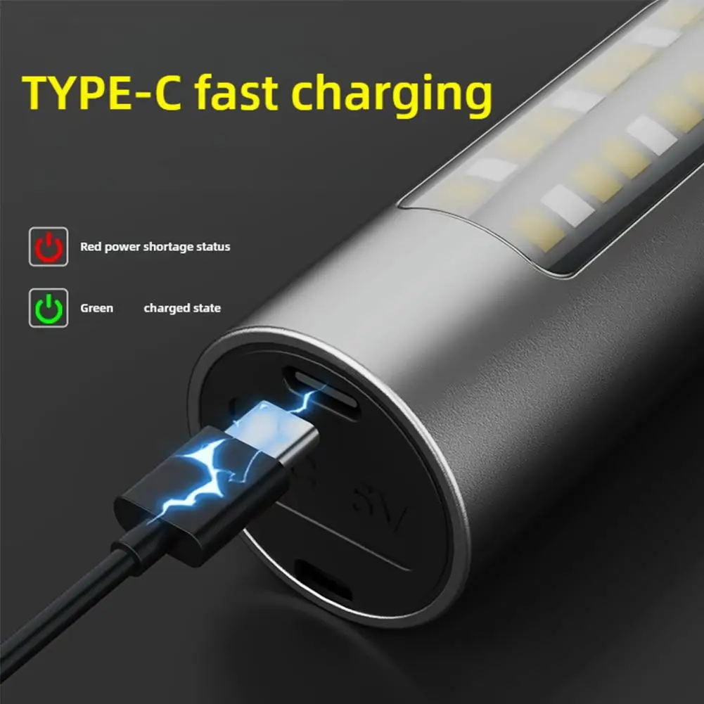 Super Bright Portable LED Searchlight USB Type-C Rechargeable COB Handheld Lantern Outdoor Emergency Tent Lamp