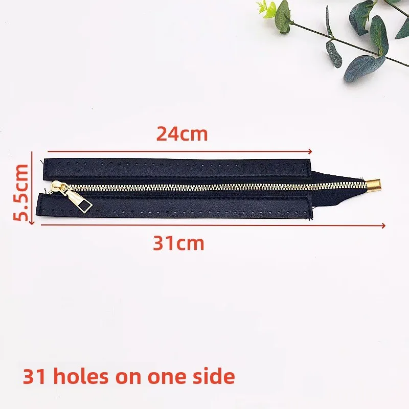 24cm DIY Handmade Bag Zipper Accessories 6-Color DIY Handmade Bag Zipper 24cm Pu Metal Zipper Woven Bag Accessories