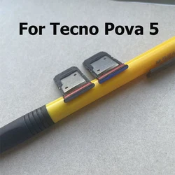 For Tecno Pova 5 Pro Sim Card Tray Slot Holder Socket Adapter Connector Repair Parts Replacement