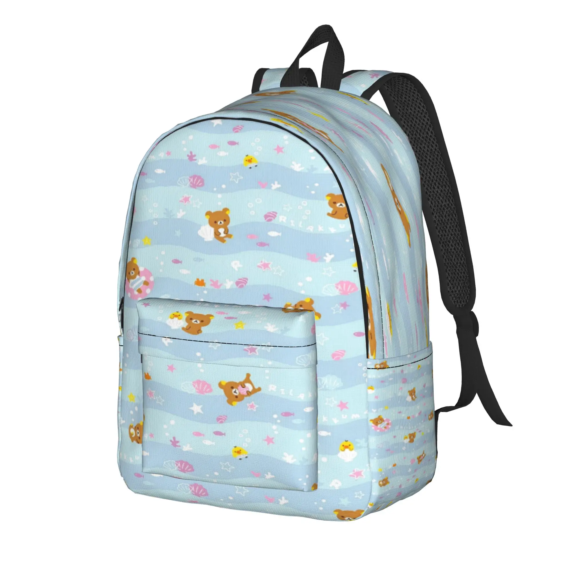 Rilakkuma Backpack  Travel Backpacks Student Custom Lightweight School Bags Funny Rucksack