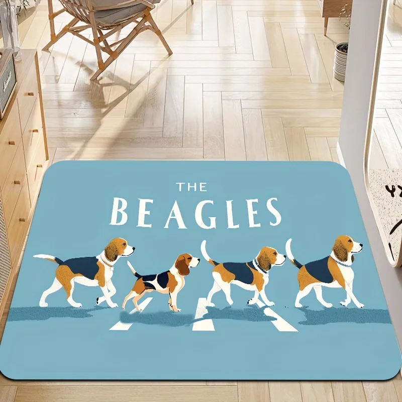 VIKAMA cartoon fun beagle door mat anti slip machine washable living room bedroom entrance door carpet home decoration