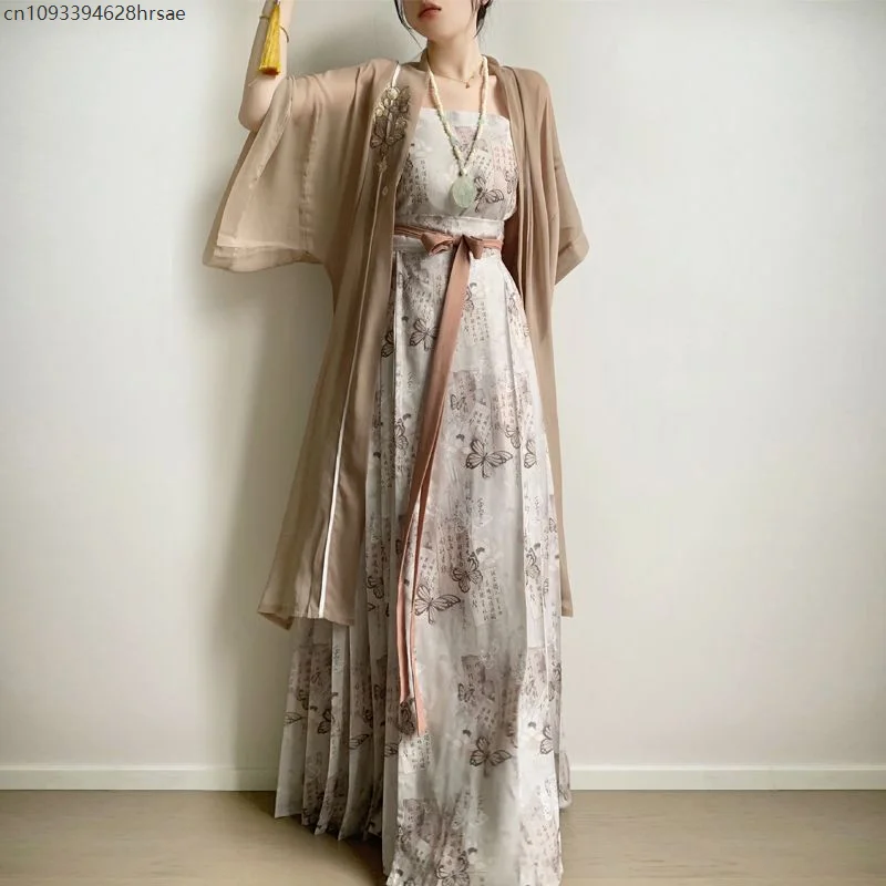 

Chinese Hanfu Dress Women Cosplay Costume Vintage Ancient Song Dynasty Modern 3pcs Sets Party Outfit Hanfu Dress Plus Size XL