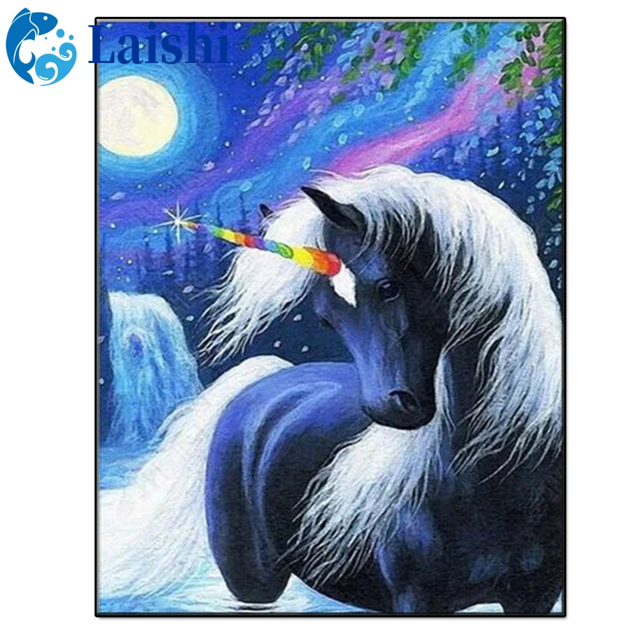

5D DIY креативный каракули единорог круглая дрель алмазная живопись вышивка крестиком 3D Алмазная художественная вышивка Алмазная мозаика Декор подарок