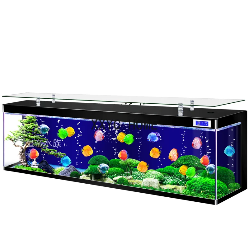 

New Super White Glass Advanced TV Cabinet Fish Tank Integrated Small Living Room Ecological Aquarium