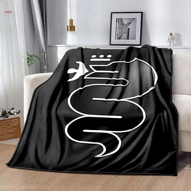 Cobertor com logotipo impresso de alta definição a-Alfa Romeo-o, fofo, confortável e quente para casa, sofá-cama, escritório, viagens, cobertores de acampamento