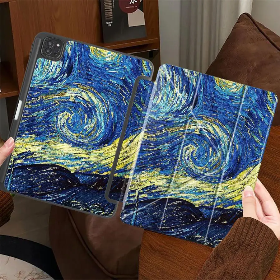 

Van Gogh's Starry Night Fashion Tablet Case For iPad Pro 11th 10th 9th 8th 7th 12.9inch Air 4 5 M3 M2 1 2 M4 11inch Mini 6 7 Pro