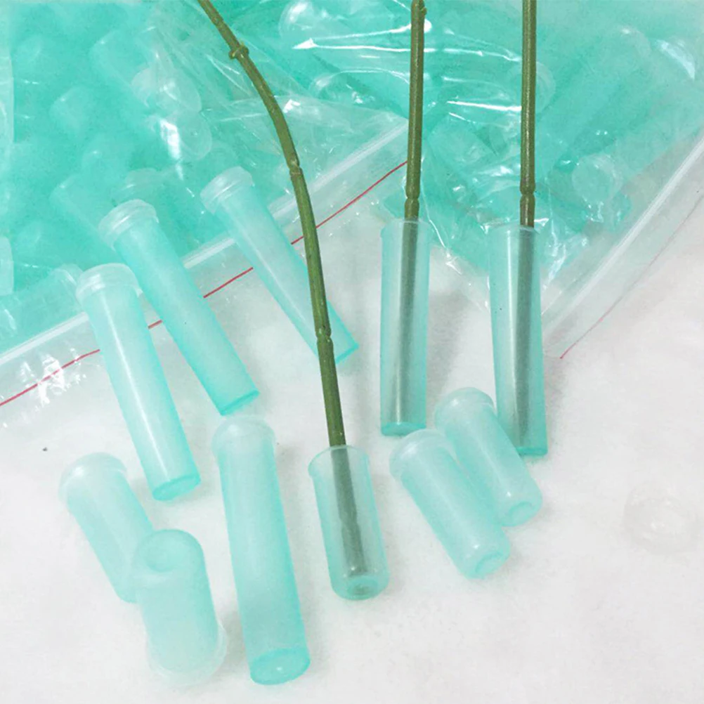 

1 set Flower Nutrition Tube Plastic Water Containers Lid for Fresh Flowers Carnations Roses Reusable Floral Tubes Storage