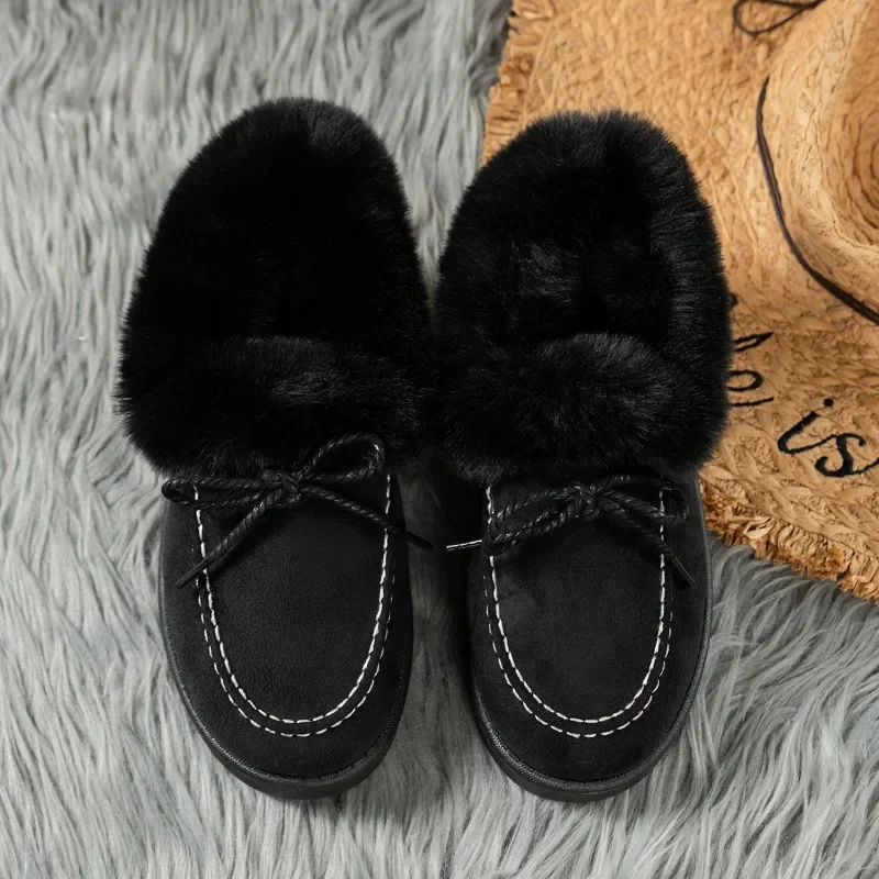 Plush Warm Snow Boots for Women 2024 Autumn and Winter New Fashion Casual Plush Flat Cotton Shoes