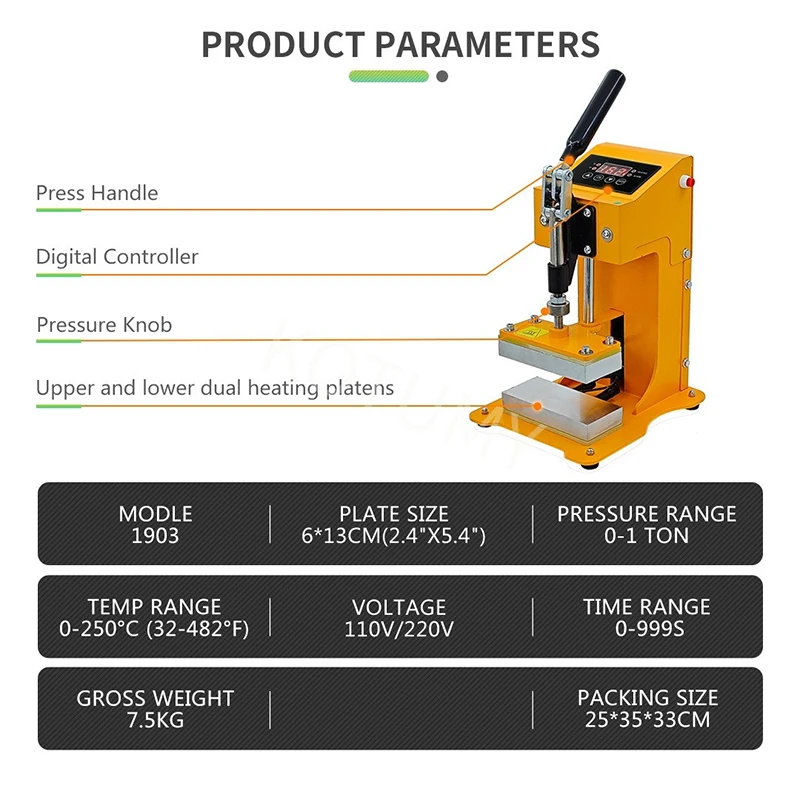 Manual Hydraulic Rosin Machine Dual Heating DIY Hot Stamping Machine Squeezing And Extracting Resin Hot Pressing Machine