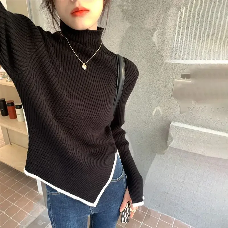 Coltrui Truien Damesmode Mujer Onregelmatig Ontwerp Lange Mouw Lente Truien Chique Koreaanse Stijl Elegante Vrije Tijd Harajuku