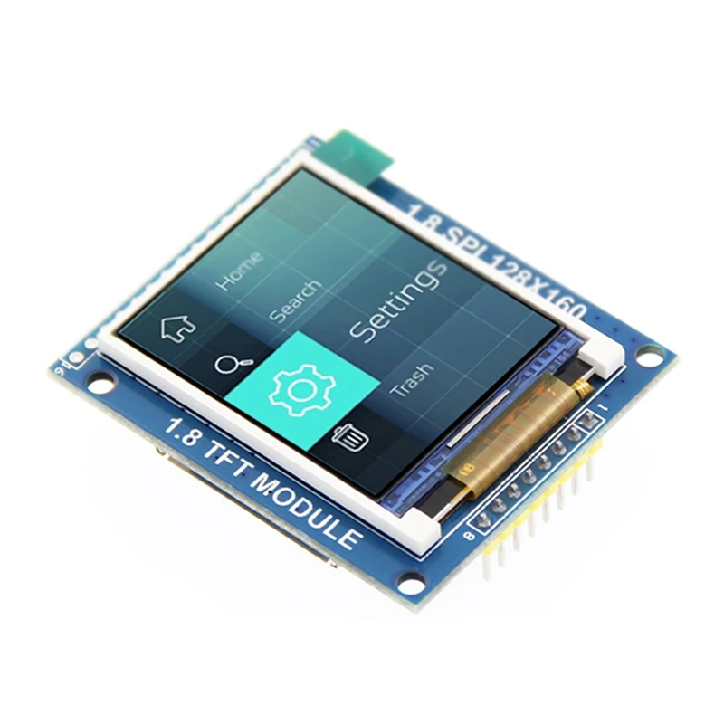 Módulo de exibição LCD com soquete Power IC SD para Arduino, Serial, SPI, TFT, Adaptador PCB, 1.8 ", 128x160