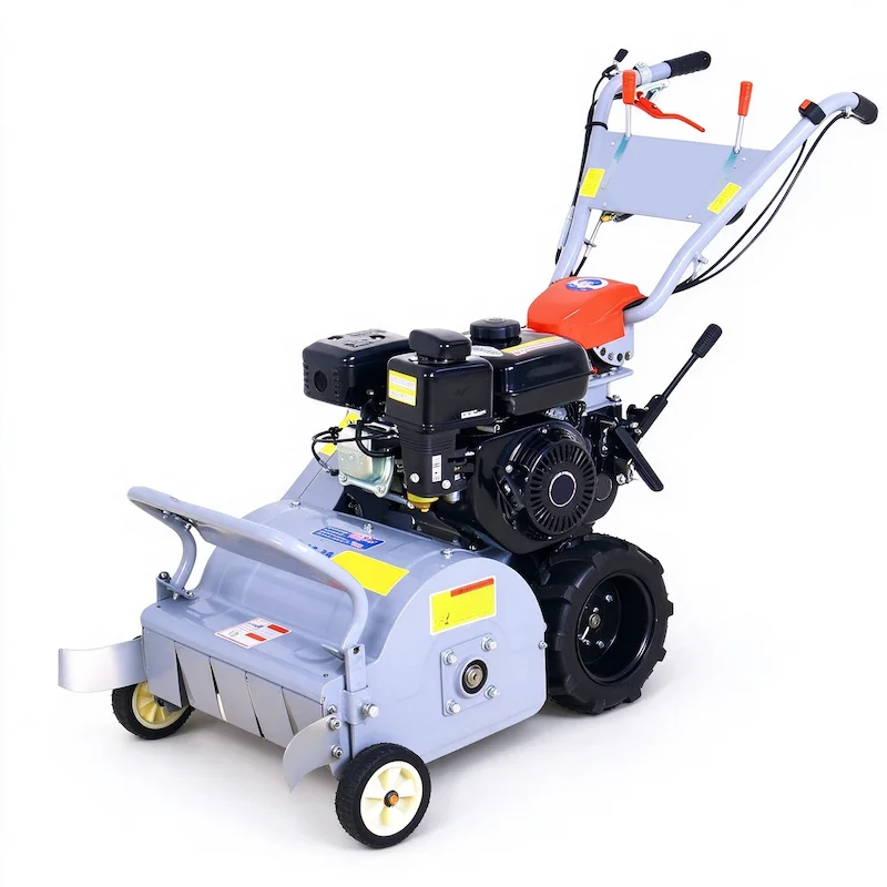 Robust Powered Walking Brush Cutter with Multi-Gear Transmission and Solid Tires for Rough Terrain
