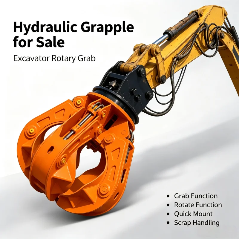Scrap Yard REBET 4-Tine Orange Grab Hydraulic Waste Grab For 1-30 Ton Excavator Sorting CE ISO