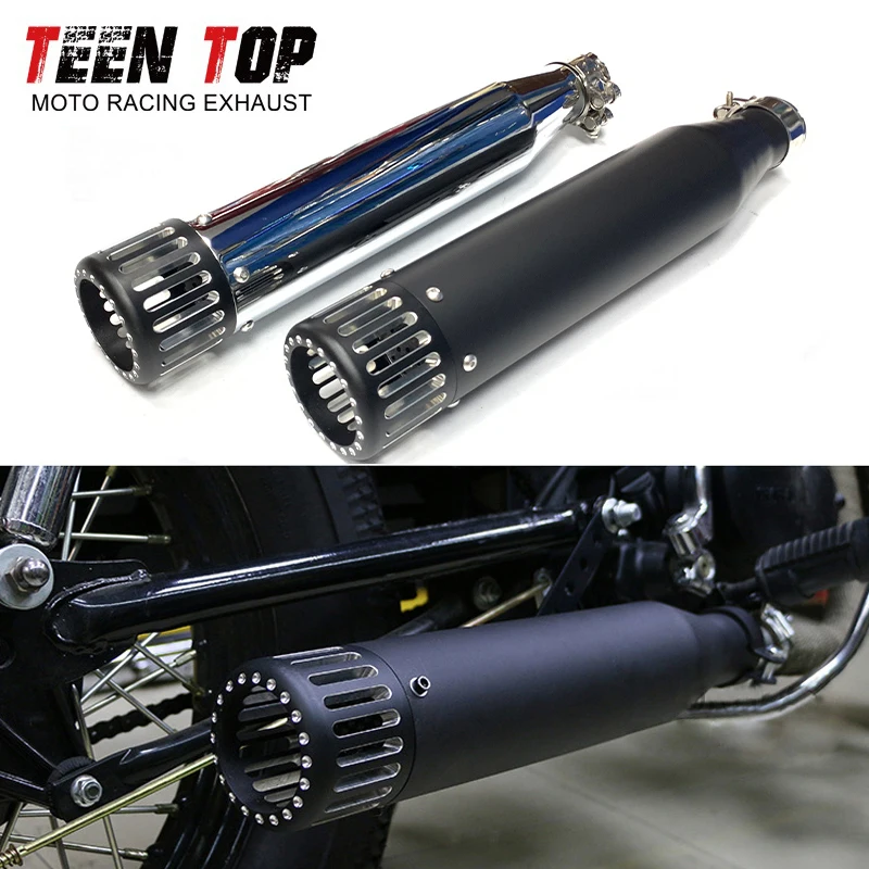 38mm 40mm 43mm 45mm Universal Motorcycle Exhaust Cafe Racer Vintage Muffler For Harley Muffler GG125 YB125SP Oldtime Escape Moto