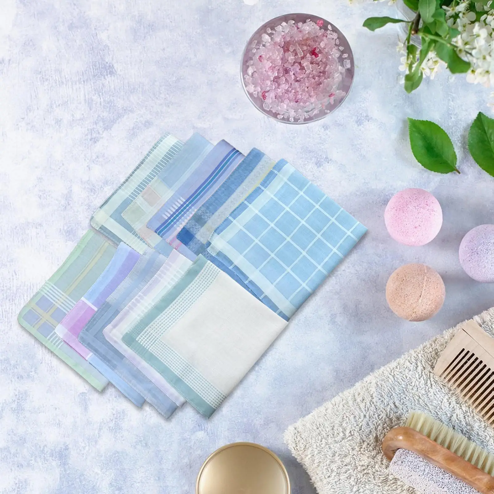 

10Pcs Handkerchiefs for Men Cotton Mens Gifts Assorted Color