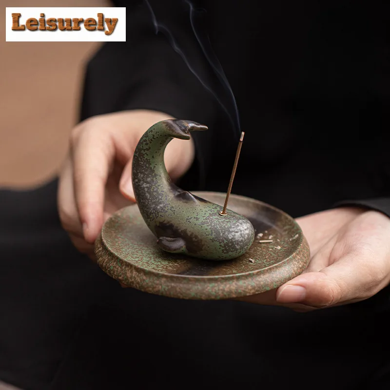 

Creative Whale Fragrance Insertion Ceramic Incense Burner Small Thread Aromatherapy Furnace Zen Censer Burner Holder Ornaments