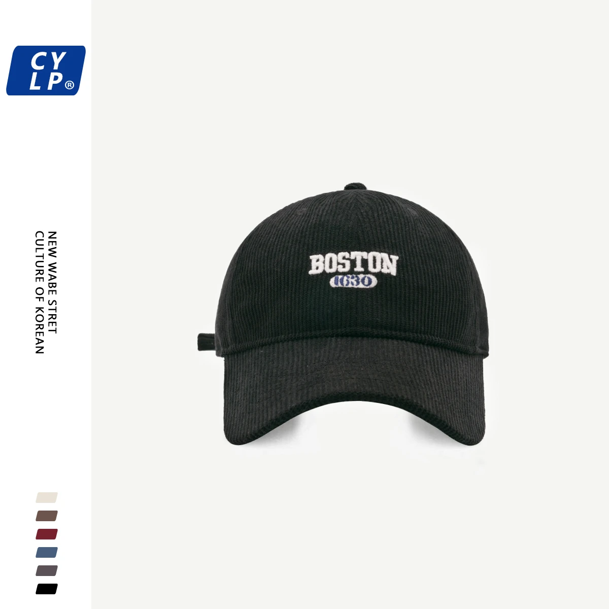 Corduroy Baseball Cap Men's and Women's Same Autumn Korean Style Fashion Brand Letters Embroidered Peaked Cap