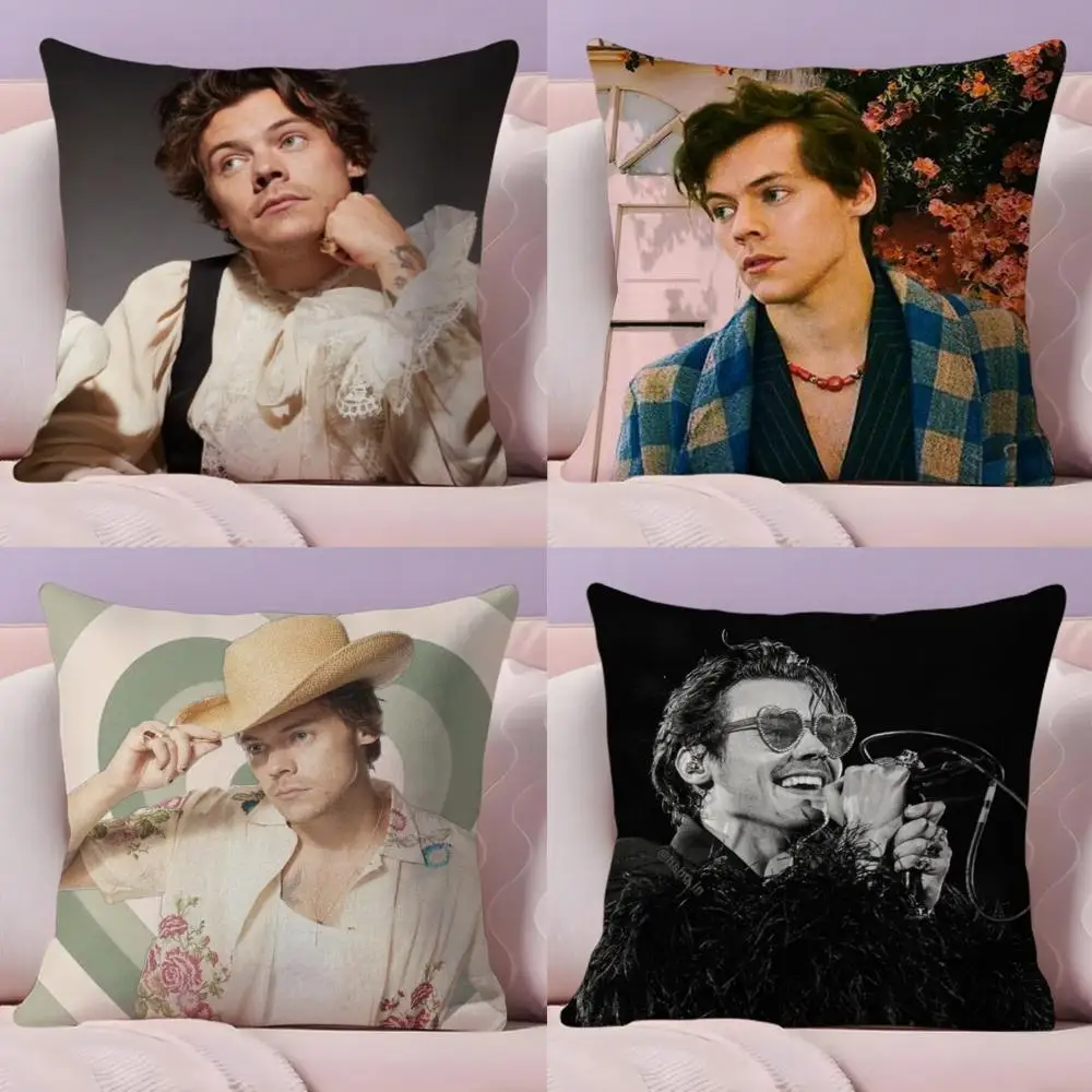 Singer H-Harry Music Cushion Cover Plush Fabric Soft Double-Sided Printed Sofa Warm Winter Home Gift Pillow Cover