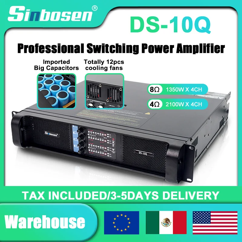 Armazém no exterior atualizado 10q venda quente 4ch 1350 watts high end grande capacitor azul amplificador profissional classe td