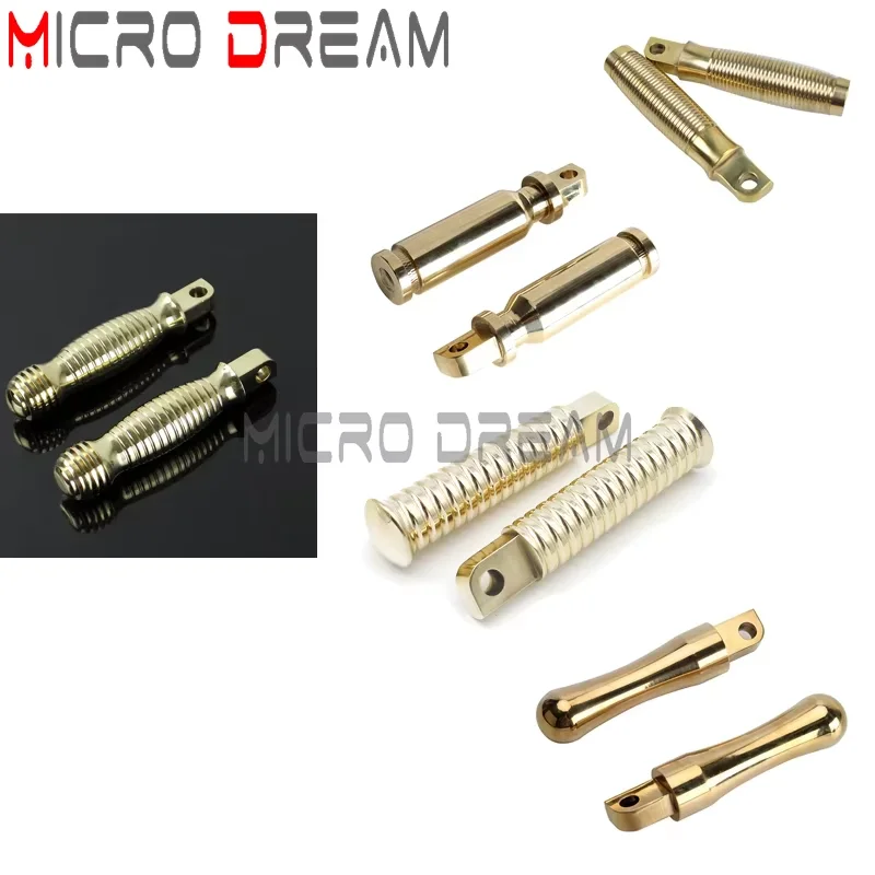 Brass Motorcycle Footpeg Foot Peg Male Mount Footrest Pedals Universal For Harley Chopper Bobber Cafe Racer Custom Honda Yamaha