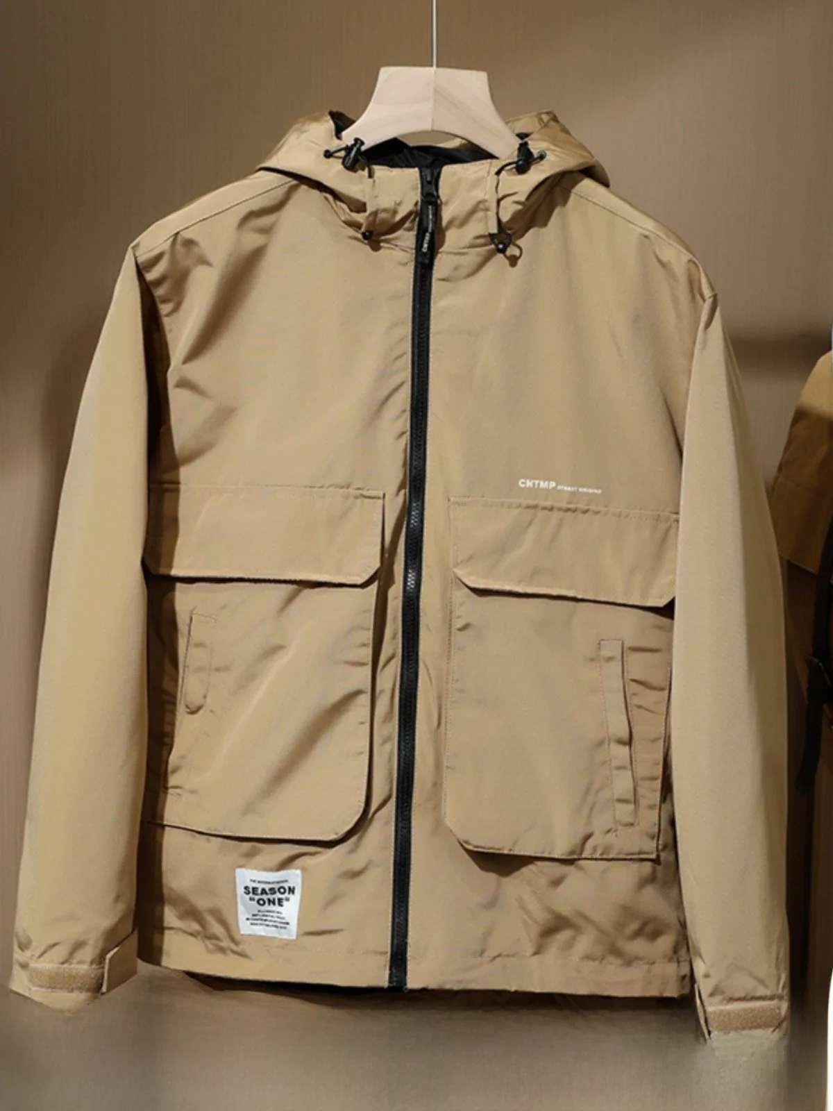 

Мужская осенняя рабочая одежда Jaet с несколькими кетами и воротником-стойкой, ветрозащитное пальто с капюшоном, молодежное пальто Faion Stand Fit Long Sve Coat