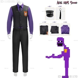 William Afton Cosplay Costume FNaF Purple Guy Costume Five Nights /at Freddy's Doujin Outfit Roleplay Halloween Party Clothes