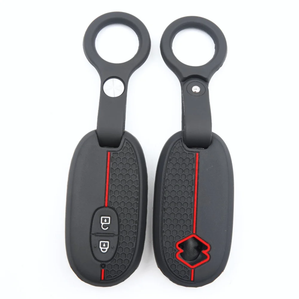 Silicone Remote Key Case For Suzuki Wagon R Every Hustler Palette Solio Alto Lapin Spacia with finger holder Precise Fit