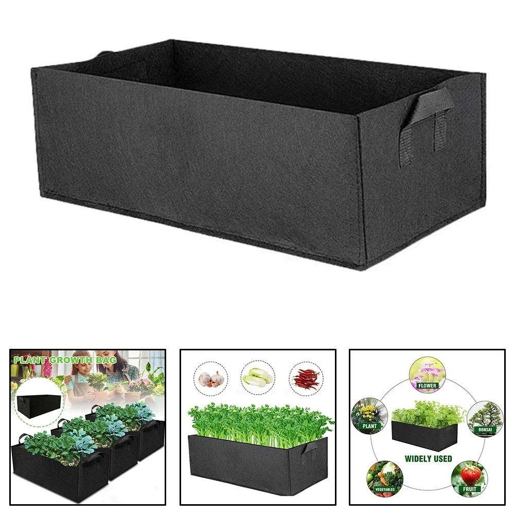 

1pc Felt Grow Pots Rectangle Growing Pots Fabric Planting Bags Flower Plant Bags Outdoor Garden Vegetable Planting Container