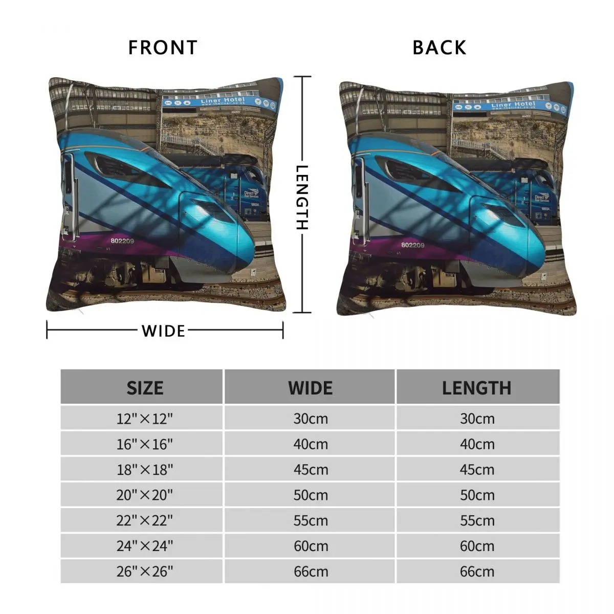 Transpennine Express Class 802 Square Pillowcase Polyester Linen Velvet Creative Zip Decorative Pillow Case Room Cushion Cover