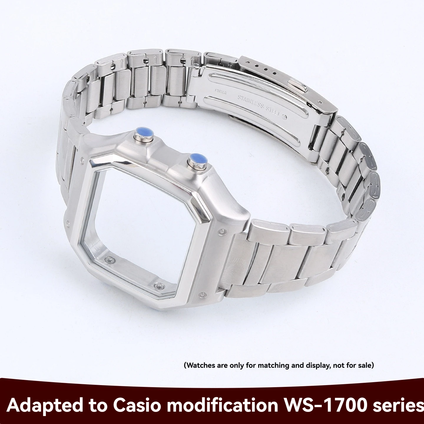 Solid Stainless Steel Set WS-1700 and WS-1600 for Casio AE-1200 and AE-1300: Full Line of Metal Watch Cases and Straps