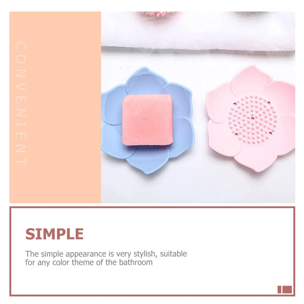 

2Pcs Creative Soap Box Premium Silicone Soap Holder with Drain Holes Prevents Softening Suitable for Home Bathroom Decor