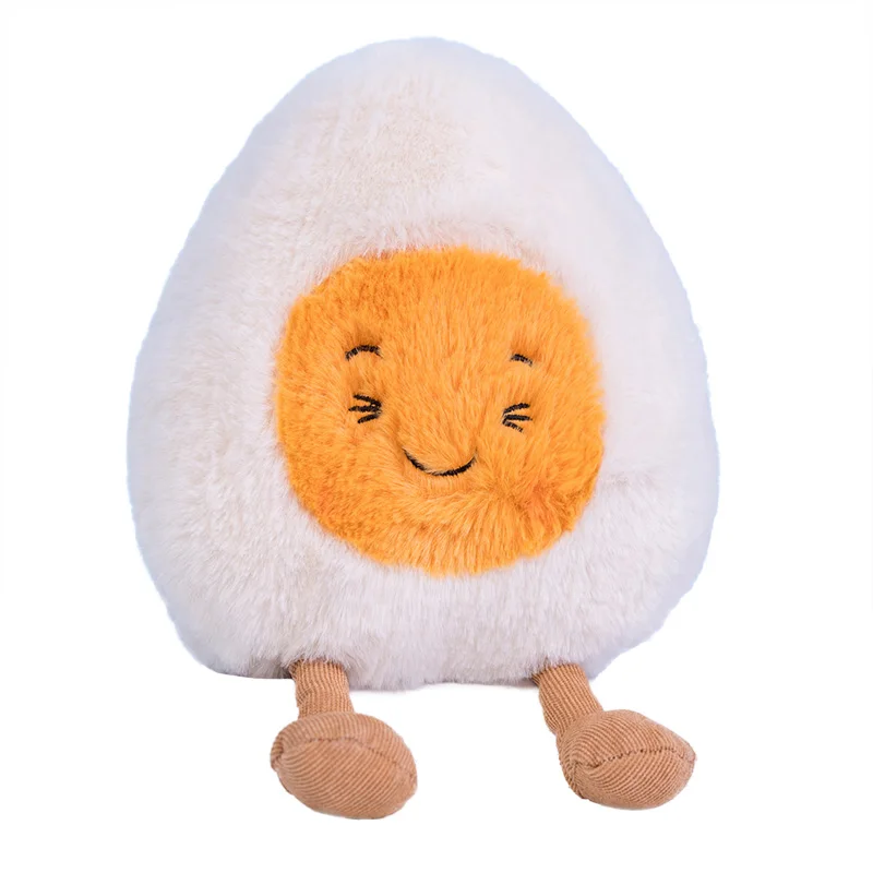 23cm Super Soft Boiled Egg Plush Toy Cuddly Plushies Doll Stuffed Food Plush Different Emotions Baby Appease Toys Kids Gifts