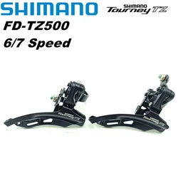 Original For Shimano Tourney TZ FD-TZ500 Bike Front Derailleur FD TZ500 Clamp Band Mount 31.8mm 3x7/6 Speed Top/Down Pull Part