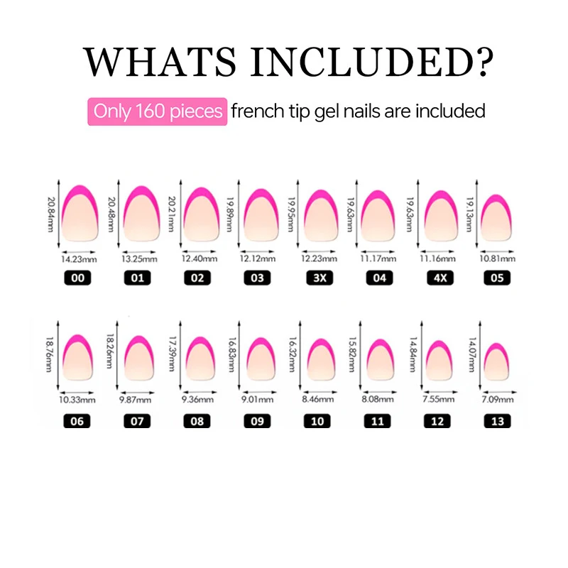 160pcs Zebra Stripe French Gel Nail Tips Short Almond Pre-Colored Matte Press on Nails Soft Gel Nails False Nail Extensions
