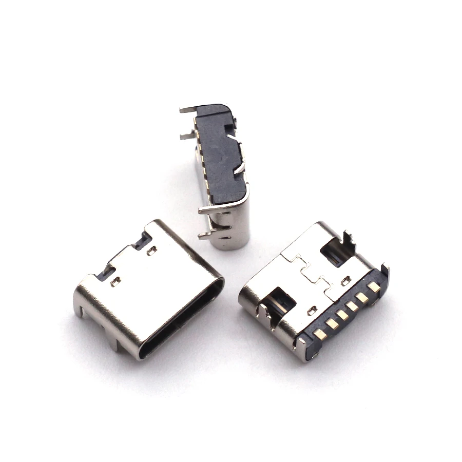 10pcs 6 Pin SMT Socket Connector Micro USB Type C 3.1 Female Placement SMD DIP For PCB design DIY high current charging image 6