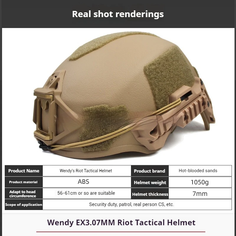Casco Wendy 3.0 Casco balistico di sicurezza per pistola ad aria compressa tattico addensato Attrezzatura per casco da ciclismo sportivo da caccia all'aperto regolabile