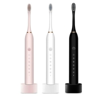 3PCS Electric Toothbrush Sonic Rechargeable Toothbrush 6 Modes Toothbrush Kids Adults Brush 4 Heads USB