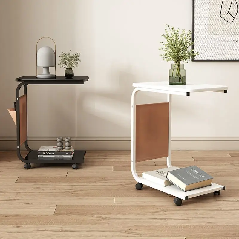 #Side Table for Living Room, Mobile Coffee Table, C-shaped Sofa Side Cabinet