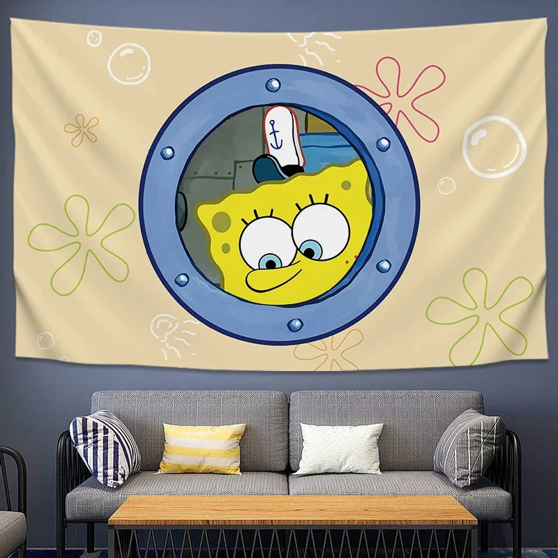 SpongeBob SquarePants Cartoon Decorative  Bedroom DecorativeTapestry room decor aesthetic wallclothTapestry Living Room Tapestry