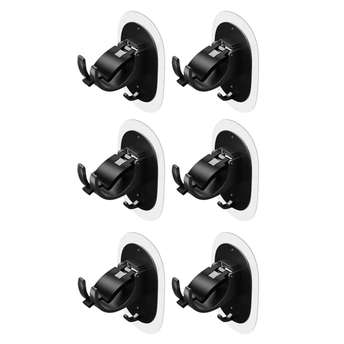 6PCS No Drill Curtain Rod Brackets No Drilling Curtain Rod Holder Self Adhesive Curtain Rod Hooks Nail Free Adjustable