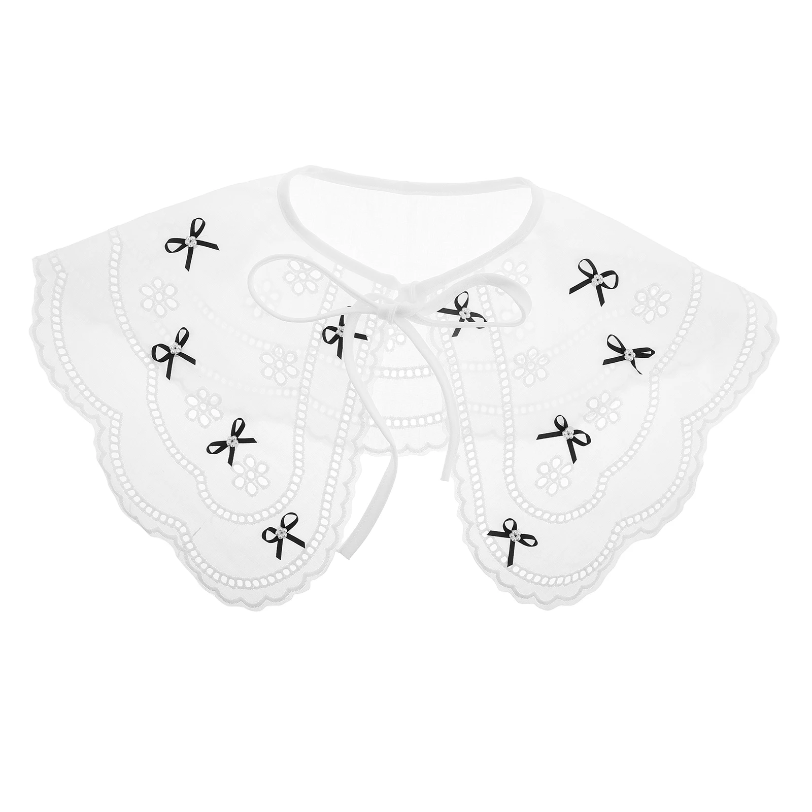 Scialle Sciarpa traspirante con colletto falso Boho Frangia Elegante versatile Abito casual carino per le donne Caroler in pizzo staccabile