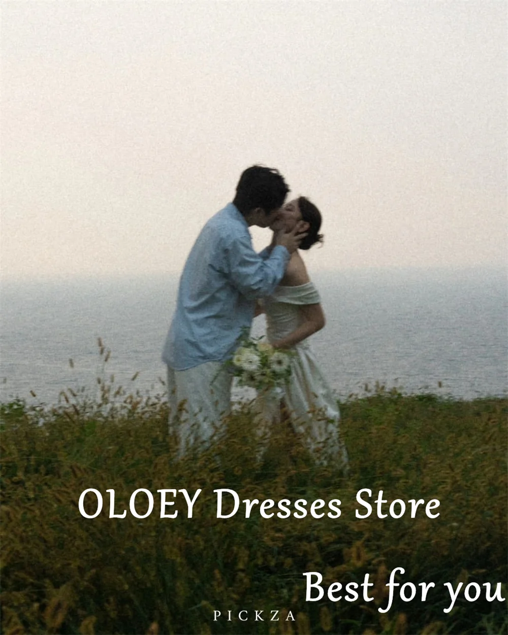 OLOEY Simple A Line Short Wedding Dresses Korea Photo shoot Off the Shoulder Pleats Bride Gowns Formal Party Dress Corset Back