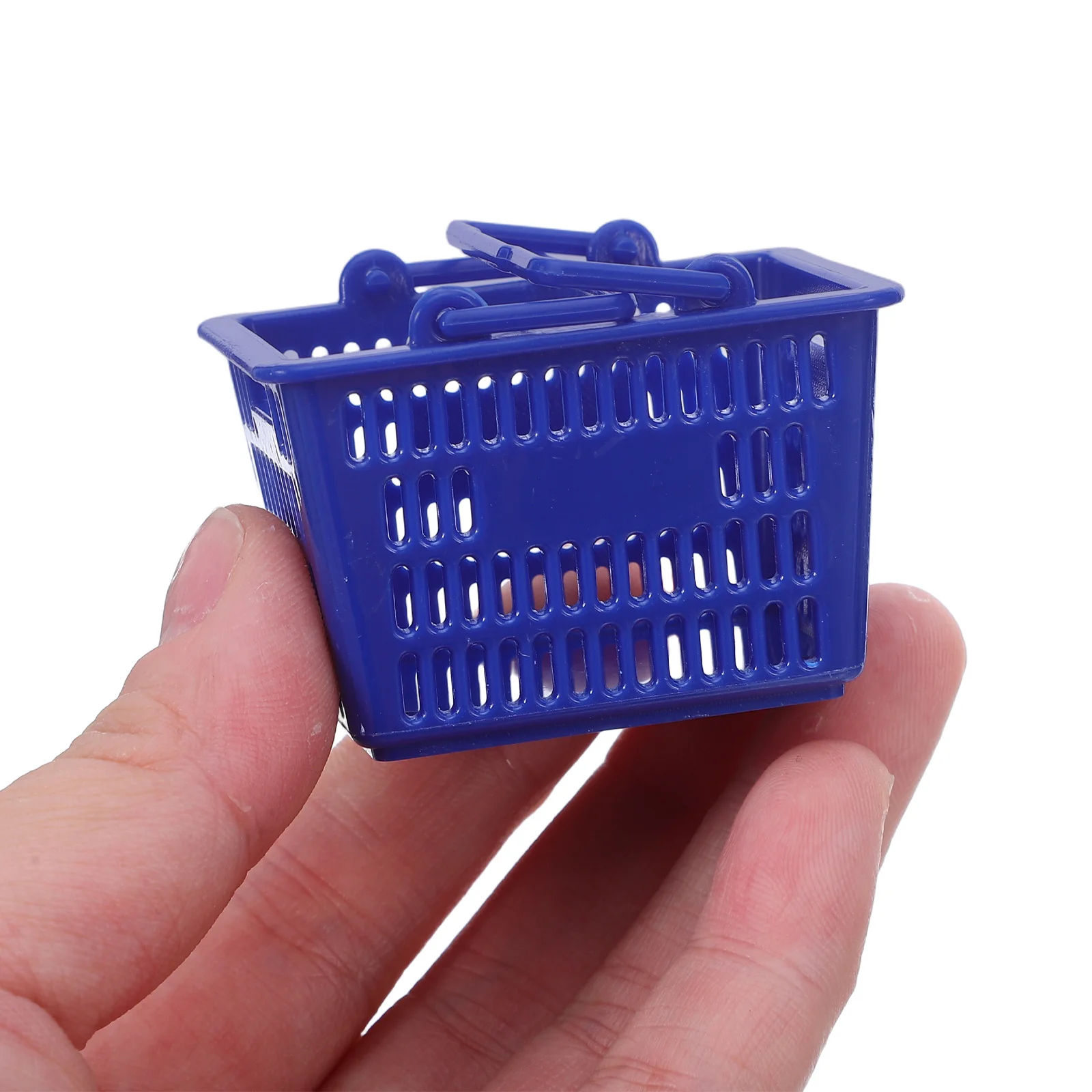 20 pçs mini cesta de compras plástico pequeno alça leve fingir jogar bin armazenamento cozinha mini cesta com alça