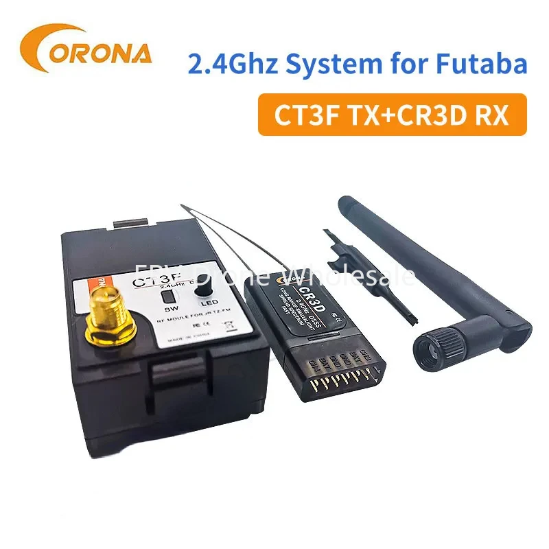 Corona CT3F 2.4GHz DSSS 3 Channel RF Module & CR3D Receiver for Futaba 3PM 3PK Hitec Transmitter For RC control  helicopters Car