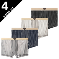 4pcs Antibacterial Men's Underwear Men's Flat Corner Pants Youth Shorts Men's Head Sports Bottoms Four Corner Shorts
